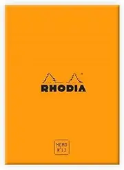 Rhodia 194052C - Writing Set with Box and Memo Pad N°13 Rhodiatime, DIN A6, 11.5 x 16 cm, Squared, 240 Sheets, 80 g, Individually Shrink-Wrapped, Practical and Compact, Orange, 1 Set