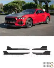 For 24-Up Ford Mustang | GT500 MATTE BLACK Side Skirts Rocker Panel