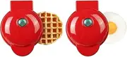 KITment Set of 2 Mini Waffle Maker + Griddle In Australia, Electric Griddle and Waffle Iron, Pancake Maker Breakfast Snack Machine, for Chaffle Hash Browns Toast Grilled Cheese Quesadilla Cookies