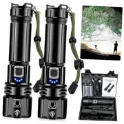 Rechargeable Flashlight High Lumens with Waterproof Box, Powerful LED