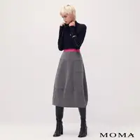 在飛比找momo購物網優惠-【MOMA】太空棉撞色立體鬱金香裙(兩色)