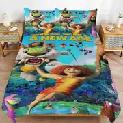 v2801 Bed Sheets Bedding The Croods Cartoon Bedding Sets Ultra Soft Skin-Friendly Duvet Cover 3 Piece, Cute Comforter Cover Bed Set for Boys Girls Ki