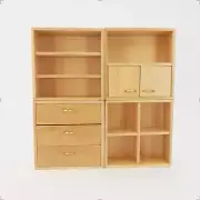 Miniature Bookcase Combination Cabinet Doll House Bookshelf Furniture Model