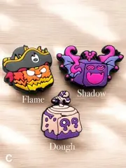 Blox Fruits Shoe Charms 3 Piece Set – Roblox, Gaming, Flame, Shadow, Dough New