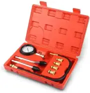 8pcs Gasoline Engine 0-300PSI Cylinder Compression Tester Kit, Pressure Gauge