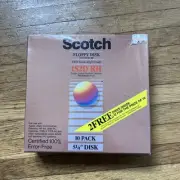 Vintage 1986 NOS Scotch Floppy Disk 10 Pack Box 1S2D RH 5 1/4"