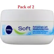 Nivea Soft Moisturizing Creme Refreshing Jojoba Oil & Vitamin E 6.8 oz 2 Pack