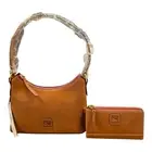 Dooney & Bourke Florentine Natural Baguette Leather Handbag Bag & Wallet Set
