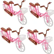 Milisten 4pcs Miniature Bicycle Model DIY Retro Bike Desk Decorations Authentic Look for Home Decor Dollhouse Accessories Present for Bicycle Enthusiasts and Collectors