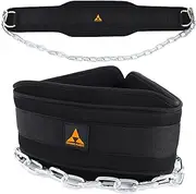ORANGE FOREST Dip Belt for Weightlifting, Weight Belt with 36 Inches Steel Chain for Pull Ups Belt, 10mm Neoprene Waist Dip Belt for Weight Lifting, Squat, Strength Training, Gym Fitness, Men & Women