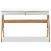 Scandinavian 2 Drawer Home Office Desk White 120cm