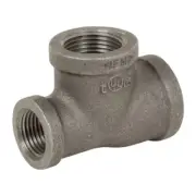 6 pcs) 1/4" x 1/4" x 1/8" Reducing Tee Malleable Iron Class 150 Female NPT GAV