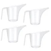 4 Pack Plastic Funnel Pitcher,Large Capacity Long Spout Measuring Cup for Bak...