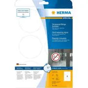 Herma Round Hard-Wearing Signalling Labels 85mm (White)