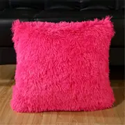 43*43cm Fluffy Decorative Throw Cushion Cover Pillow Cover Pillow Case for Sofa Couch Bed Chair Living Room Bedroom - Rose