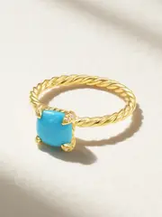 [David Yurman] David Yurman - Châtelaine®18-karat Gold, Turquoise And Diamond Ring - 7 1/2 7 1/2 Gold