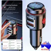 Bluetooth 5.4 Car Wireless FM Transmitter Adapter USB PD Charger AUX Hands-Free