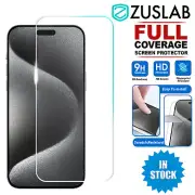 For Apple iPhone 15 Plus Pro Max Zuslab Clear Tempered Glass Screen Protector