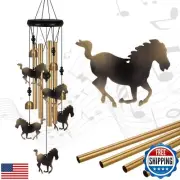 Bronze Horses Wind Chimes Decor, Portable Mobile Wind Catcher, Sympathy Wind