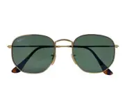 Ray-Ban Sunglasses RB3548N Hexagonal Flat 54mm Gold Frame Green Classic Lenses