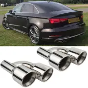 2*Car Exhaust Muffler Tip Dual Quad Outlet 2.5" In 4.0" Out For Audi A3 A4 S3 S4 (for: Audi)