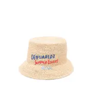 [Dsquared2] Dsquared2 Raffia Bucket Hat M NEUTRALS