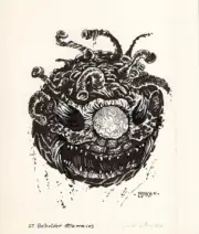 BAXA - Rare D&D Dungeons & Dragons ORIGINAL ART “Beholder” SpellJammer Box, 2e