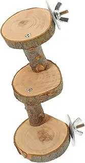 Generic Small Animal Climbing Wood Stand Platform with Ladder for Hamsters and Birds for Exercise and Play for Parakeets Lovebirds and Small Pets