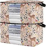 sanluoli 90L 2 Pack Organizer Under Bed with Reinforced Handles, clear window Closet Containers For Organizing