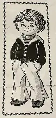 7454 Vintage Soft Boy Doll with clothes, Cloth DOLL Pattern to SEW (Repro)