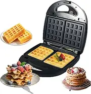 Electric Sandwich Maker, 750W Waffle Maker Iron, Double-Sided Heating, with 6 Different Sets of Baking Sheets, Non-Stick Easy-to-Clean Removable Plates, Desserts, Waffles, Sandwiches, Home