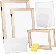 KAILIKETIY 1Set Paper Making Supplies with Wooden Frame and Deckle Includes Absorbent Papers and Mesh Cloths for Easy DIY Crafts and School Activities for Creative Projects