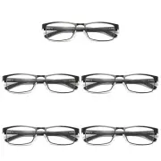 5 PK Mens Rectangular Blue Light Blocking Reading Glasses Spring Hinge Readers