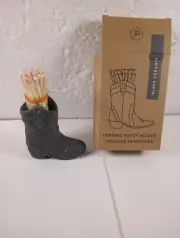 Paddywax Black Ceramic Match Holder Includes 25 Matches