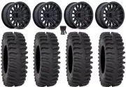 MSA Creed 15" Wheels Black 30" XT400 Tires RZR Turbo S / RS1