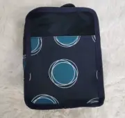 Thirty-One Blue Circles Zip Around Mesh Top Small Packing Cube Bag