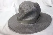 Brixton Women's Passage Wheat Straw Fedora Hat Black S/M New