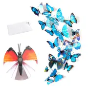 Nevenka 3D Vivid Butterfly Wall Stickers Fridge Magnet Decoration for Room Background-H003 Blue