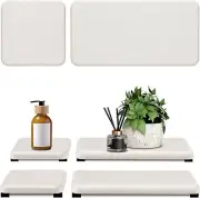 4PCS Water Absorbing Stone Tray, Quick Drying Diatomite Sink White