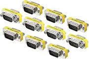 uxcell VGA Coupler VGA Gender Changer Connector 15 Pin Male to Male VGA Adapter Conversion for Cable Extender, Pack of 10