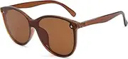 [HAOMAO] Square Gradient Polarized Sunglasses For Men And Women Square One-Piece Lens Eyewear Uv400 Sun Glasses Other Brownblack