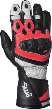 GMS GR-1 SF perforated Motorcycle Gloves, black-white-red, Size L for Men Black White Red