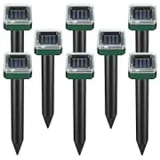 8 Pack Solar Powered Snake Repellent for Outdoors,Ultrasonic Snake Repellent,Solar Snake Repellent for Outdoors green