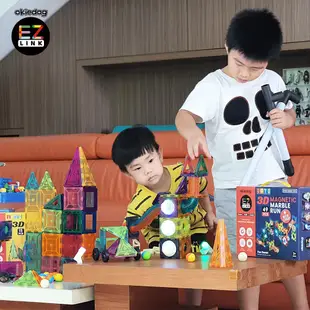 Okiedog EZLink 磁性建築瓷磚 48 件兒童益智玩具