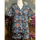 Anthropologie Printfresh Untamed Whimsical Animal Cat Shorts Pajama PJ Set XS