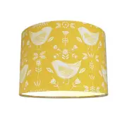 Lampshade in Narvik Birds Ochre Yellow Scandi Fabric * FREE DELIVERY *