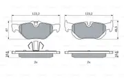 Bosch Rear Brake Pads for Bmw 116I E 87 1.6L Petrol N45 B16A 2004 - 2011