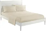 Queen Sheets Pure Color Bedding Set Brief Bed Linens Queen/King Size Gray Soft Comfortable White Bed Set Flat Sheet+Fitted Sheet+Pillowcase Queen Sheet Set (Color : Beige, Size : King 4 pcs)