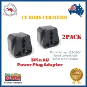 2 Pack 2500W UK/US/EU Universal to AU Power Plug Adapter 3 pin Converter