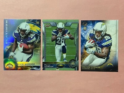 Melvin Gordon 3x 2015 Topps Rookie RC Topps Chrome Platinum Valor Lot